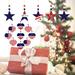 Wood Ornament Festive Ornamental Star/Heart Shape Patriotic Independence Day Wood Hanging Decoration Home Supplies Brown