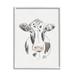 Stupell Industries Dairy Cow Farm Animal Sketch Style Drawing Drawing Print White Framed Art Print Wall Art Design by Valerie Wieners