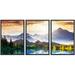 wall26 - 3 Piece Framed Canvas Wall Art - Fantastic Sunny Day is in Mountain Lake. Creative Collage. Beauty World. - Modern Home Art Stretched and Framed Ready to Hang - 24 x36 x3 Black