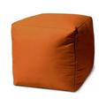 HomeRoots 474162 17 Cool Tera Cotta Orange Solid Color Indoor & Outdoor Pouf Ottoman Orange