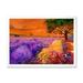 Designart An Orange Sunset Over Purple Lavender Fields II Farmhouse Framed Art Print