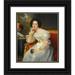 Louis Hersent 15x17 Black Ornate Wood Framed Double Matted Museum Art Print Titled - Portrait of a Young Lady (1830)