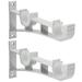 2PCS Curtain Fittings Aluminum Alloy Double Bracket Fish Type Double Code Curtain Rod Bracket(White)