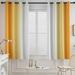CUH 1-Piece Eyelet Ring Top Thermal Insulated Blackout Window Curtain Gradient Color Room Darkening Curtain Grommet Window Drape For Living Room Bedroom Yellow W:54 x L:84