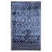 Furnish My Place Indoor Trellis Bohemian Rug with Jute Backing - 3 ft. 6 in. x 5 ft. 6 in. Navy Moroccan Area Rug for Living Room Bedroom Hallway