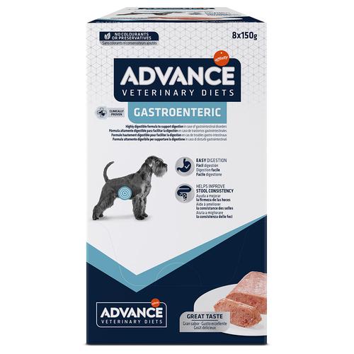 8x150g Gastroenteric Advance Veterinary Diets Hundefutter nass - 6+2 gratis!