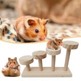Wooden Hamster Climbing Toys Platform Rat Habitat Playground Scratch Resistant Rest Stand Ladder for Small Animals Sugar Glider Chinchilla