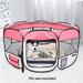 Pefilos 45 Pet Playpen for Small Animals Circular Portable Foldable Pet Playpen for Indoor Dogs 600D Oxford Cloth & Mesh Pet Playpen for Cats Fence with Eight Panels Pink