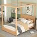 Full Size Canopy Platform Bed with Headboard and Support Legs for Bedroom