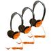 Hamilton Electronics HECHA2ORG-3 Personl Stereo Headphone Orange - Pack of 3