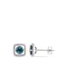 Belk & Co 1.12 Ct. T.w. London-Blue Topaz And 0.07 Ct. T.w. Diamond Floating Halo Square Stud Earrings In 10K White Gold