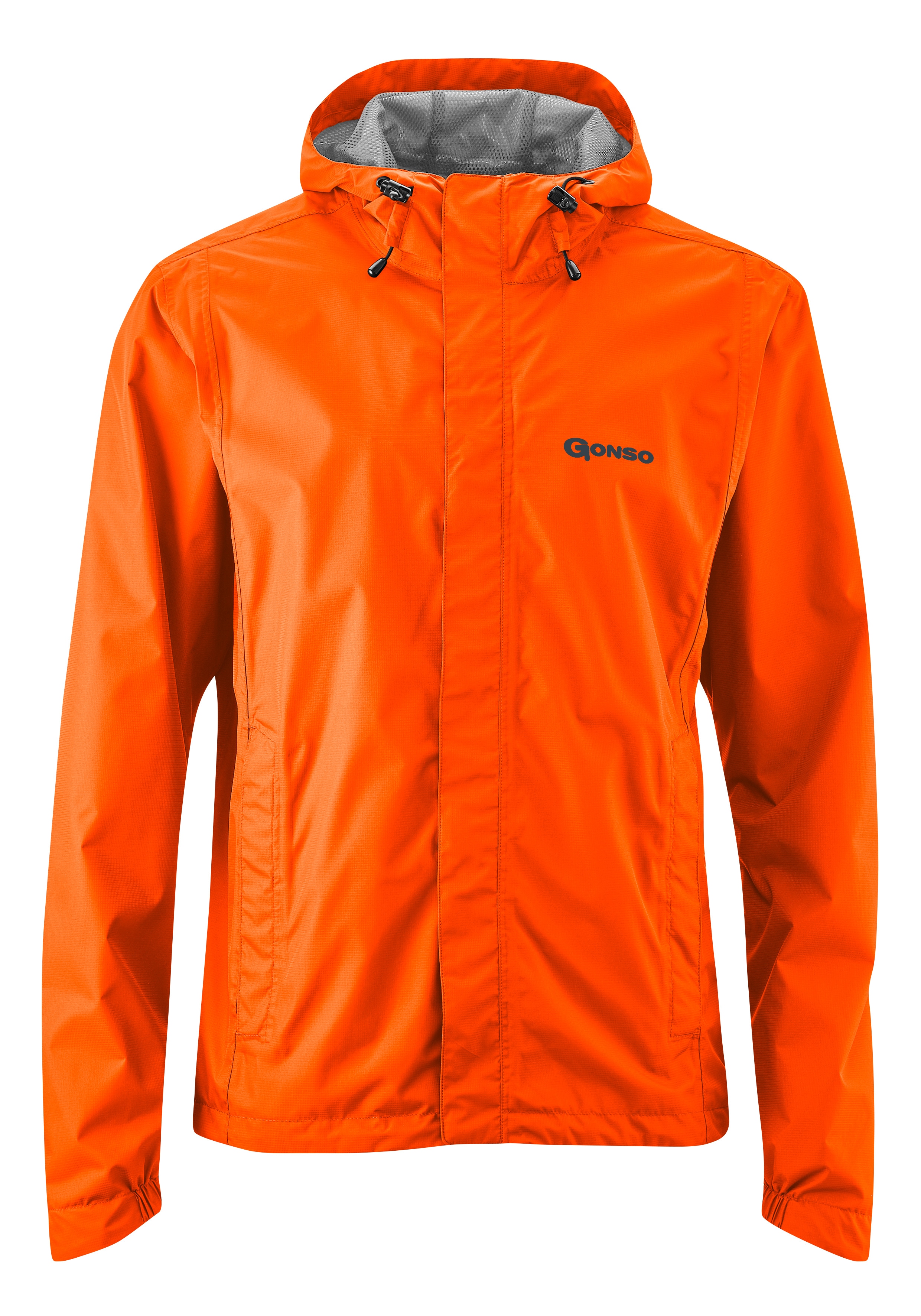 Fahrradjacke GONSO "Save Light", Herren, Gr. XL, orange (neonorange), 100% Polyester, Jacken, Herren Regenjacke wind- und wasserdicht, Radjacke mit Kapuze Image