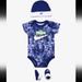 Nike Matching Sets | 3 Piece Nike Baby Boys Gift Set / Outfit | Color: Blue | Size: 0-6 Months