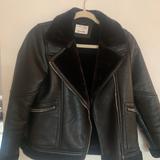 Zara Jackets & Coats | Black Leather Bomber Jacket. Only Worn Once, Fully Faux Fur Lined. | Color: Black | Size: 12g