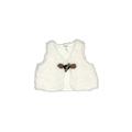 Carter's Faux Fur Vest: White Print Jackets & Outerwear - Size 3 Month