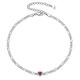 January Birthstone Figaro Chain Anklet for Women 925 Sterling Silver Adjustable Anklets