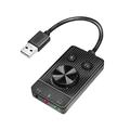 LogiLink USB 2.0 Audioadapter mit Lautstärkeregler, 3X 3,5 mm Klinkenanschlüsse (TRS/TRRS)