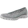 LADIES SKECHERS FLIGHTY NAVY & GREY MEMORY FOAM BALLET SHOES SIZES 3-8 22836 Grey-UK 6 (EU39)