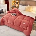 FFFF & OLFEH Comforter/Duvet twin, Winter Quilt Thicken Lamb Cashmere Duvet, Heavy Blankets for Winter Double Bed, Bedding Fleece Quilts for Home Bedroom (Pink,220x240cm?5kg?)