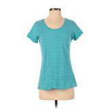 Columbia Active T-Shirt: Teal Stripes Activewear - Women's Size X-Small