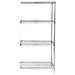 Quantum Storage AD63-1424C Wire Shelving Add-On Kit Chrome - 14 x 24 x 63 in.