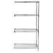 Quantum Storage Stainless Steel Wire Shelving Add On Unit with 4 Shelves - Stainless Steel - 18 x 36 x 63 in.