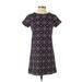 Ann Taylor LOFT Casual Dress - Shift: Purple Print Dresses - Women's Size 0 Petite