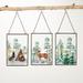 Woodland Triptych Ornament Multicolor 6.25"H Glass Set of 3 - 4"L x .25"W x 6.25"H