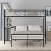 2-in-1 Twin Over Full Metal Bunk Bed with Desk