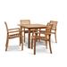 Mathieu 5-Piece Teak 35 inch Square Table Outdoor Family Dining Set