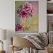 Winston Porter Peonies In Vase Still Life - Traditional Wood Wall Art Panels - Natural Pine Wood in Brown/Green/Pink | 20 H x 12 W x 1 D in | Wayfair