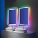 Orren Ellis Gaulrapp Anti-Fog RGB Backlit & LED Frontlit Bathroom/Vanity Mirror w/ Tempered Glass & ETL Metal | 40 H x 24 W x 1.14 D in | Wayfair