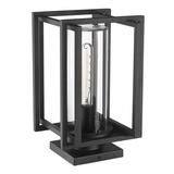 Trent Austin Design® Peay NB Pier Mount - Outdoor In Natural Black w/ Clear Glass Shade Aluminium/Metal in Black/Gray | Wayfair