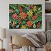 Bay Isle Home™ From Tropical Flowers - Traditional Wood Wall Art - Natural Pine Wood Metal in Brown/Green/Red | 16 H x 32 W x 1 D in | Wayfair