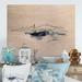 Breakwater Bay Minimalistic Seascape w/ Black Mountains & Boat - Nautical & Coastal Wood Wall Art - Natural Pine Wood Metal in Blue/Brown | Wayfair