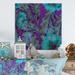 Bay Isle Home™ Turquoise Tropical Leaves On Purple - Tropical Wood Wall Art Décor - Natural Pine Wood in White | 36 H x 36 W x 1 D in | Wayfair