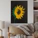 August Grove® Sunflower On Black - Traditional Wood Wall Art - Natural Pine Wood Metal in Black/Brown/Green | 32 H x 16 W x 1 D in | Wayfair