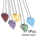 QUS 1Pcs Guitar Pick Necklace for Electric Guitar/Bass Guitar Creative Guitar Pick Pendant Jewelry for Music Lover Gift (Random Color) L8R6