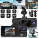 EEEkit 3 Channel Dash Cam FHD 1080P Front Inside Rear View Camera for Car with IR Night Vision 64GB Supported