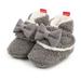 Newborn Infant Baby Girls Warm Cozy Cotton Winter Bow Booties Toddler Non-Slip Soft Sole Slippers Crib Shoes