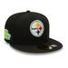Men's New Era Black Pittsburgh Steelers Super Bowl XL Citrus Pop 59FIFTY Fitted Hat