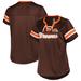 Women's Fanatics Branded Brown Cleveland Browns Plus Size Original State Lace-Up T-Shirt