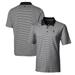 Men's Cutter & Buck Black Michigan State Spartans Forge Tonal Stripe Stretch Polo