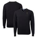 Men's Cutter & Buck Black Georgia Tech Yellow Jackets Lakemont Tri-Blend V-Neck Pullover Sweater