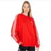 Adidas Tops | Adidas Women's Originals Adicolor Classics Oversized Crewneck Sweatshirt Size Xs | Color: Red | Size: Xs
