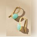 Anthropologie Jewelry | Anthropologie Shares Of Sea Glass Mini Drop Earring | Color: Blue/Gold | Size: 1.3”