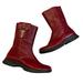 J. Crew Shoes | J. Crew Leather Mid Calf Pocket Boot, Sz 6 | Color: Red | Size: 6