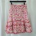Anthropologie Skirts | Anthropologie Odille Pink/White Patterned Ruffled/Tiered Midi Skirt Size 6 | Color: Pink/Yellow | Size: 6