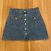 American Eagle Outfitters Skirts | American Eagle Outfitters Short Stonewashed Jean Skirt W Buttons/Size 4/Stretch | Color: Blue | Size: 4