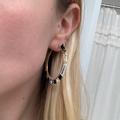 Free People Jewelry | Free People Black White And Gold Beaded Boho Hoops Hoop Earrings | Color: Black/White | Size: Os